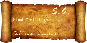 Simándi Olga névjegykártya